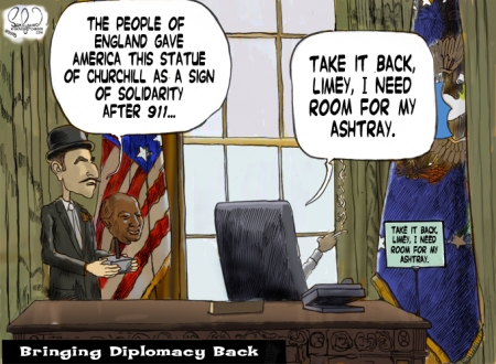 Obama sends back Churchill's bust)